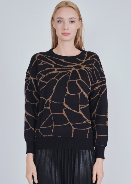 Black Knitwear with Whispered Gold Detail