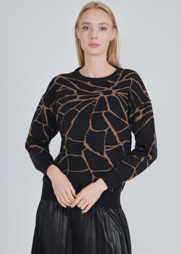 Black Knitwear with Whispered Gold Detail