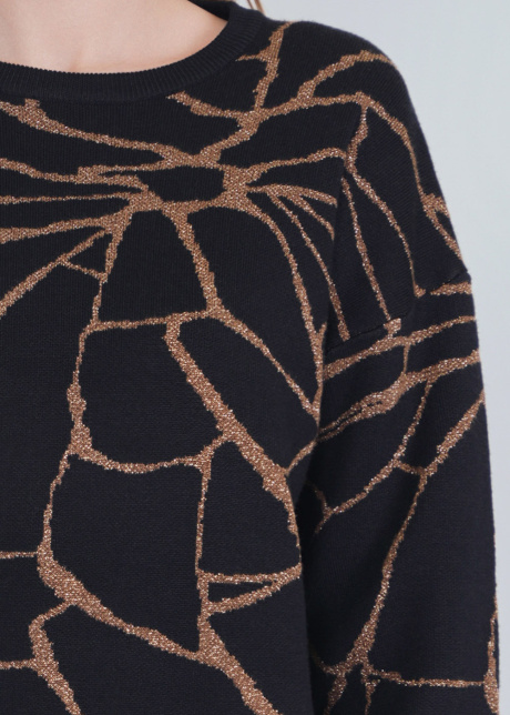 Black Knitwear with Whispered Gold Detail