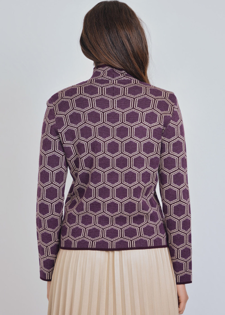 Soft Purple Knit Top with Nature's Geometry