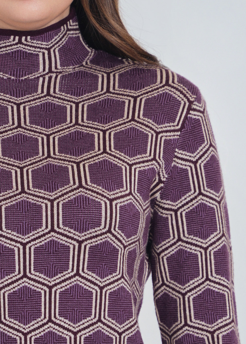 Soft Purple Knit Top with Nature's Geometry