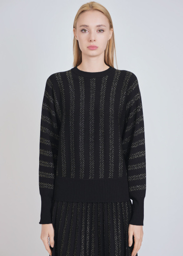Shimmer Gold Accents on Black Pullover