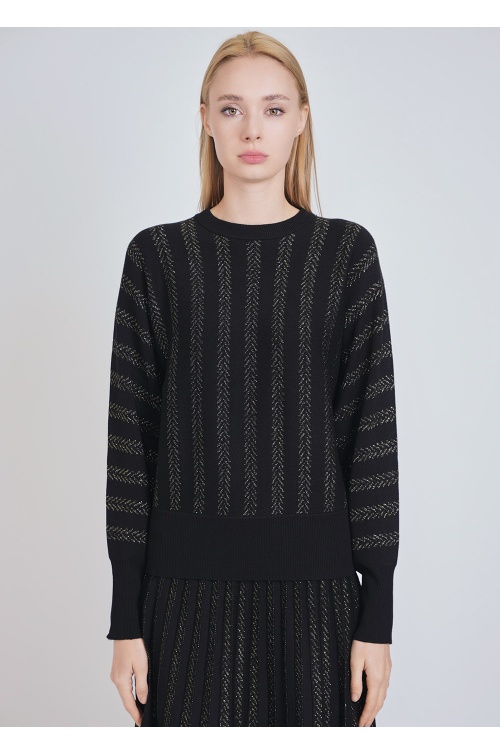 Shimmer Gold Accents on Black Pullover