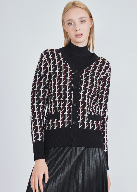 Alluring Printed Knit Cardigan