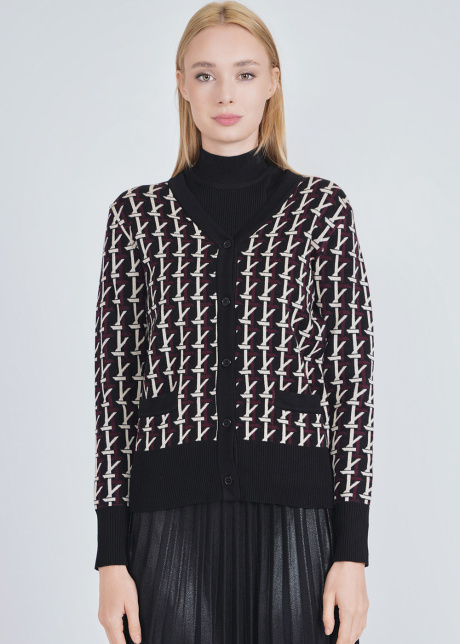 Alluring Printed Knit Cardigan