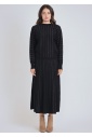 Embrace Simplicity: Black Knit Sweater with Stripes