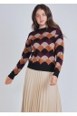 Multi-Hued Sweater with a Hint of Mosaic Design