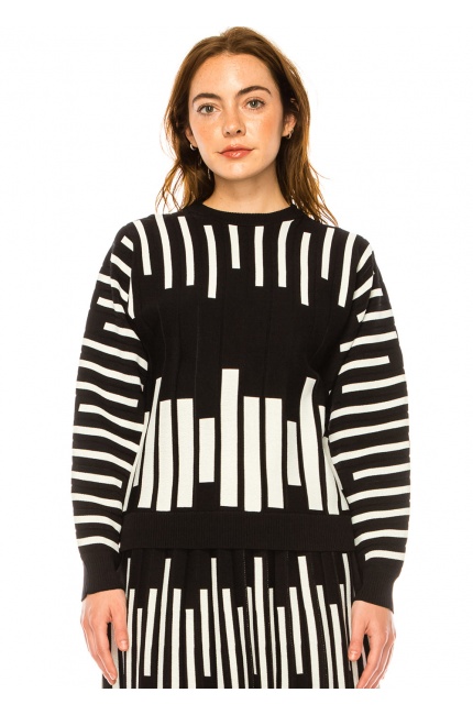 Knit Perfection in Black and White Stripes