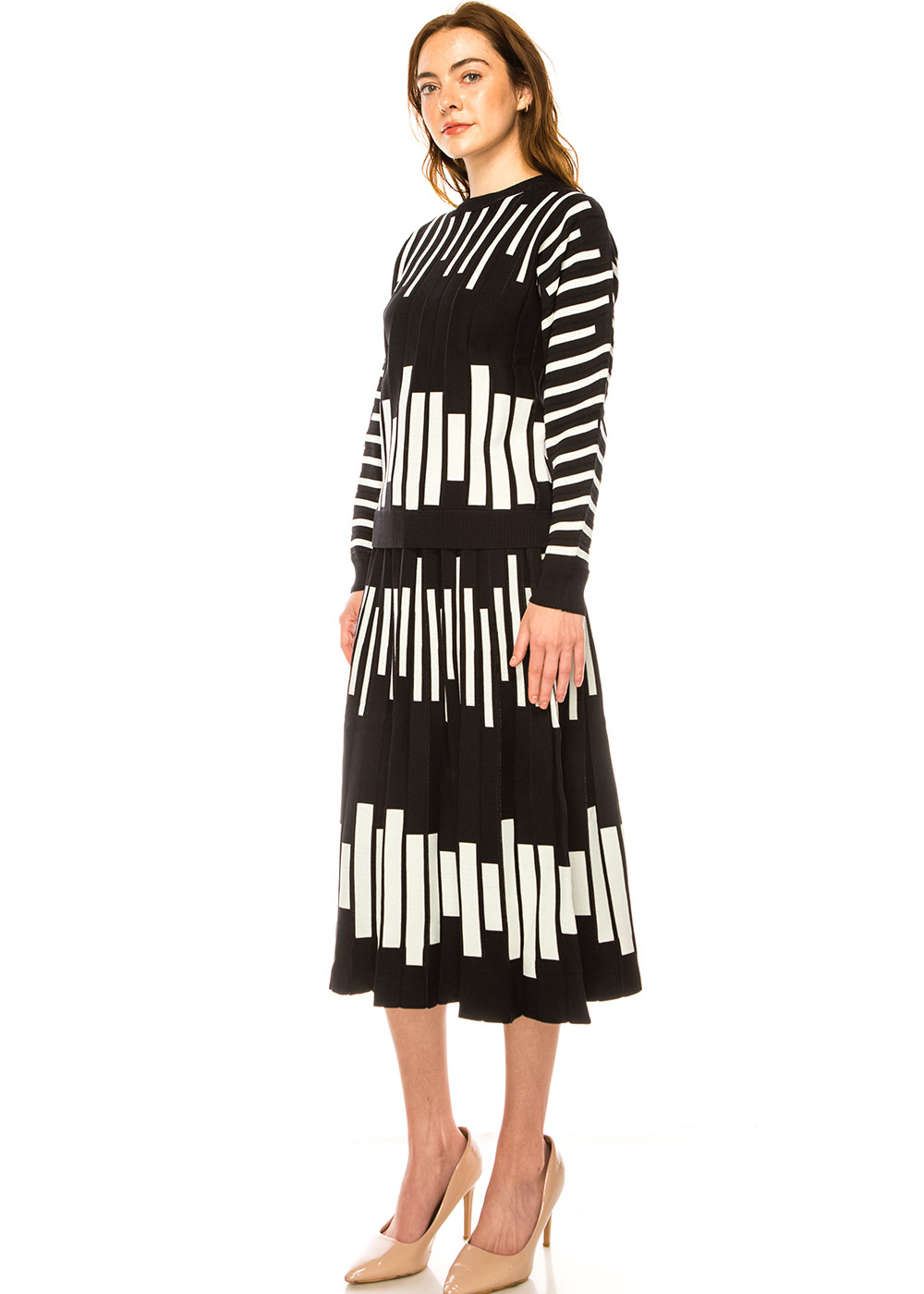 Knit Perfection in Black and White Stripes
