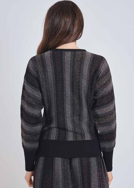 Timeless Brown Knit with Shimmering Stripes