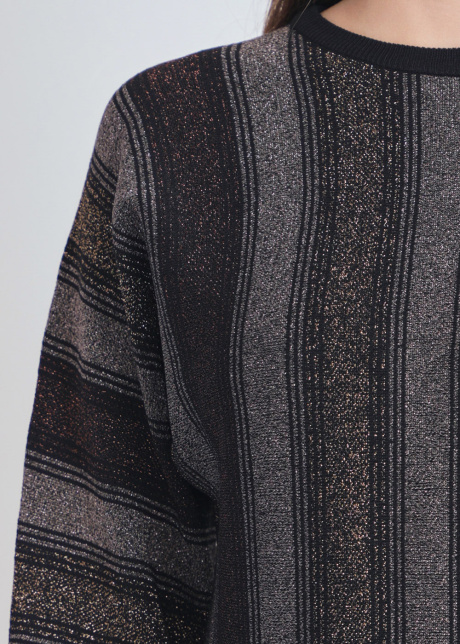 Timeless Brown Knit with Shimmering Stripes