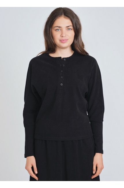 Black Ribbed Long Sleeve Tee: Elevated Basics
