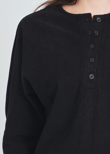 Black Ribbed Long Sleeve Tee: Elevated Basics