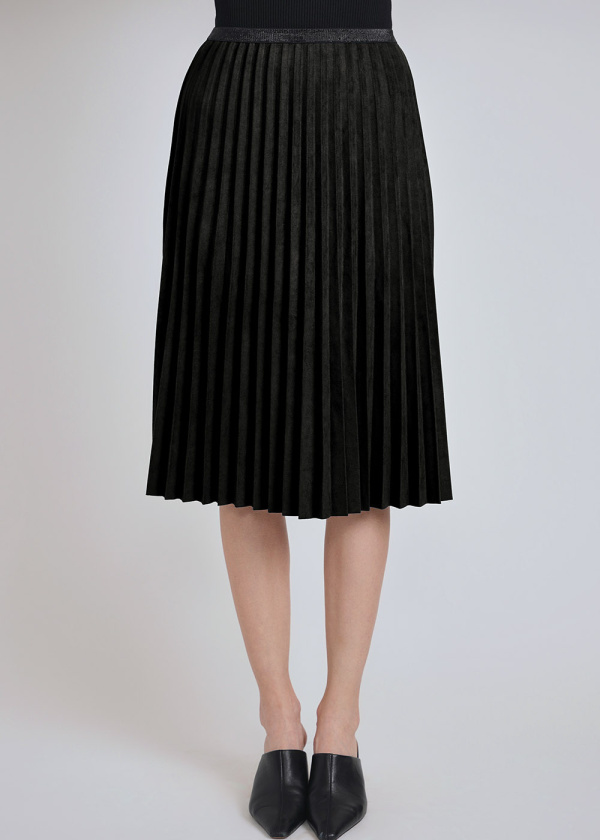 Black Suede Midi Skirt
