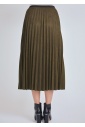 Olive Pleated Midi Skirt