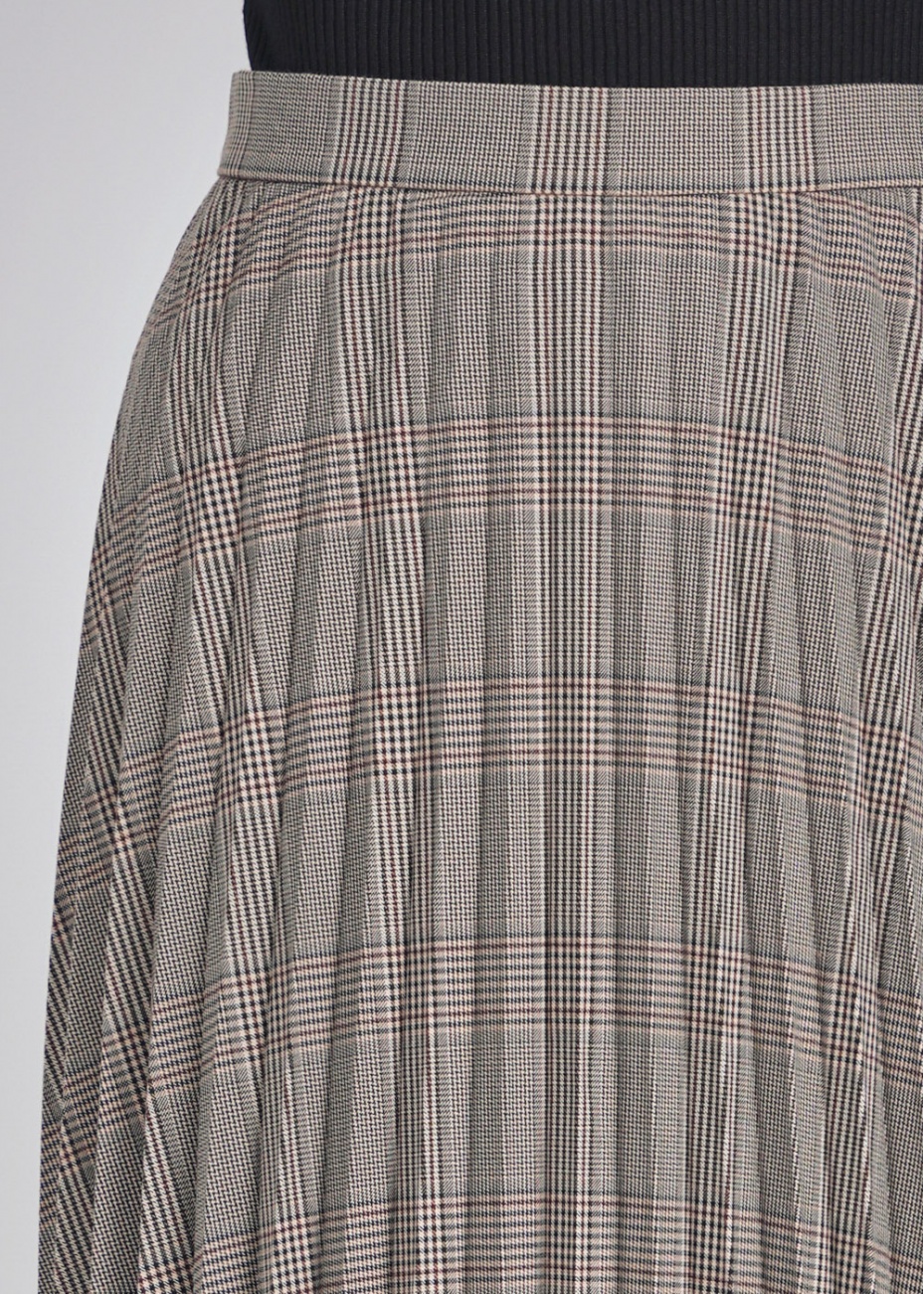 Modern Classic: Grey Plaid Pleated Skirt