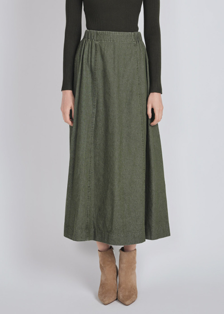 Denim Delight: Green Skirt