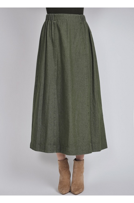 Denim Delight: Green Skirt