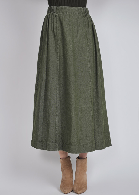 Denim Delight: Green Skirt