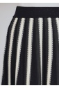 Linear Contrast Midi Skirt