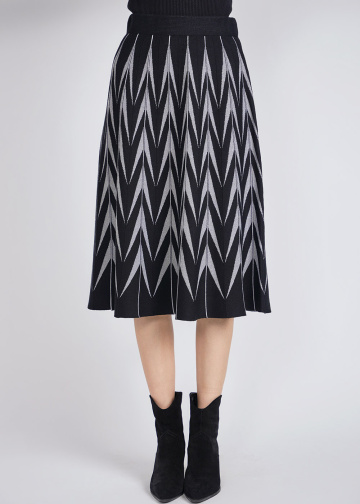 Black Knit Elegance with Silver Highlights