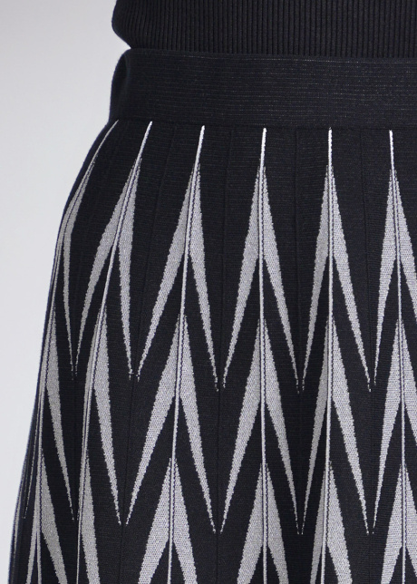Black Knit Elegance with Silver Highlights