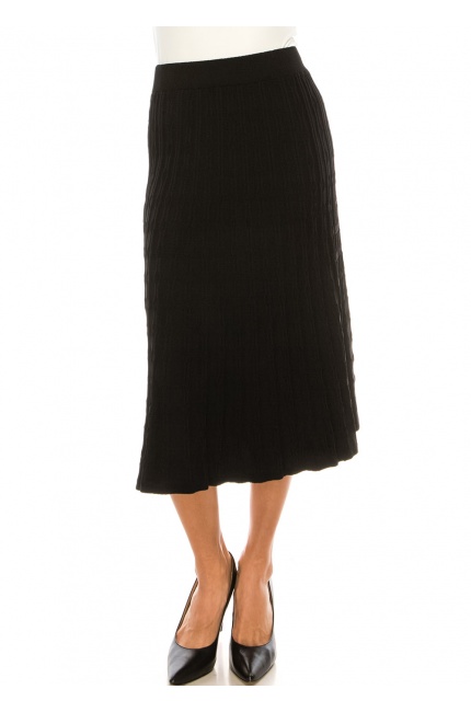 Knit Perfection Black Cable Skirt