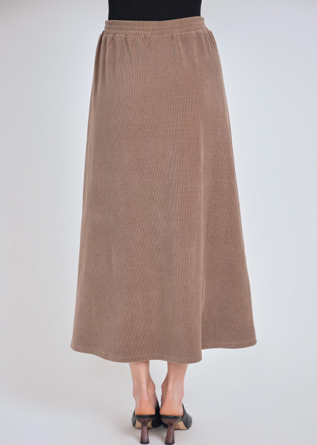 Velvet Touch in Camel Midi Skirt