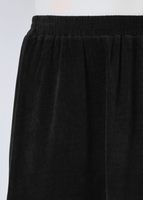 Soft Flare: Black Midi Skirt