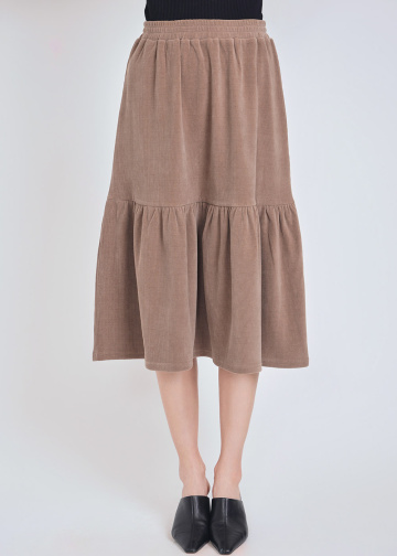 Camel Skirt with Soft Flare Touch