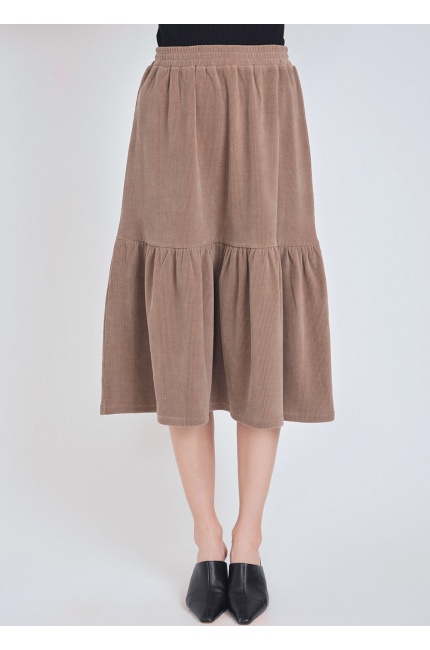 Camel Skirt with Soft Flare Touch
