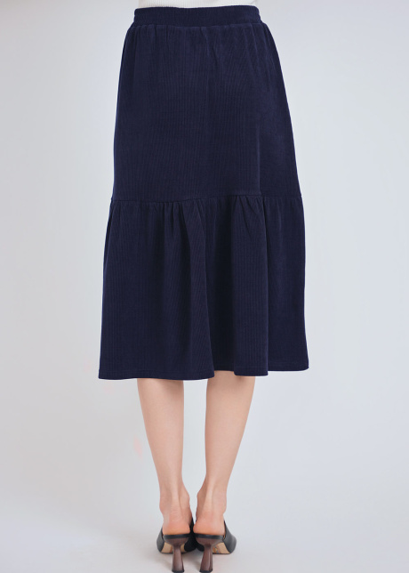 Navy Harmony: Dual Design Midi Skirt