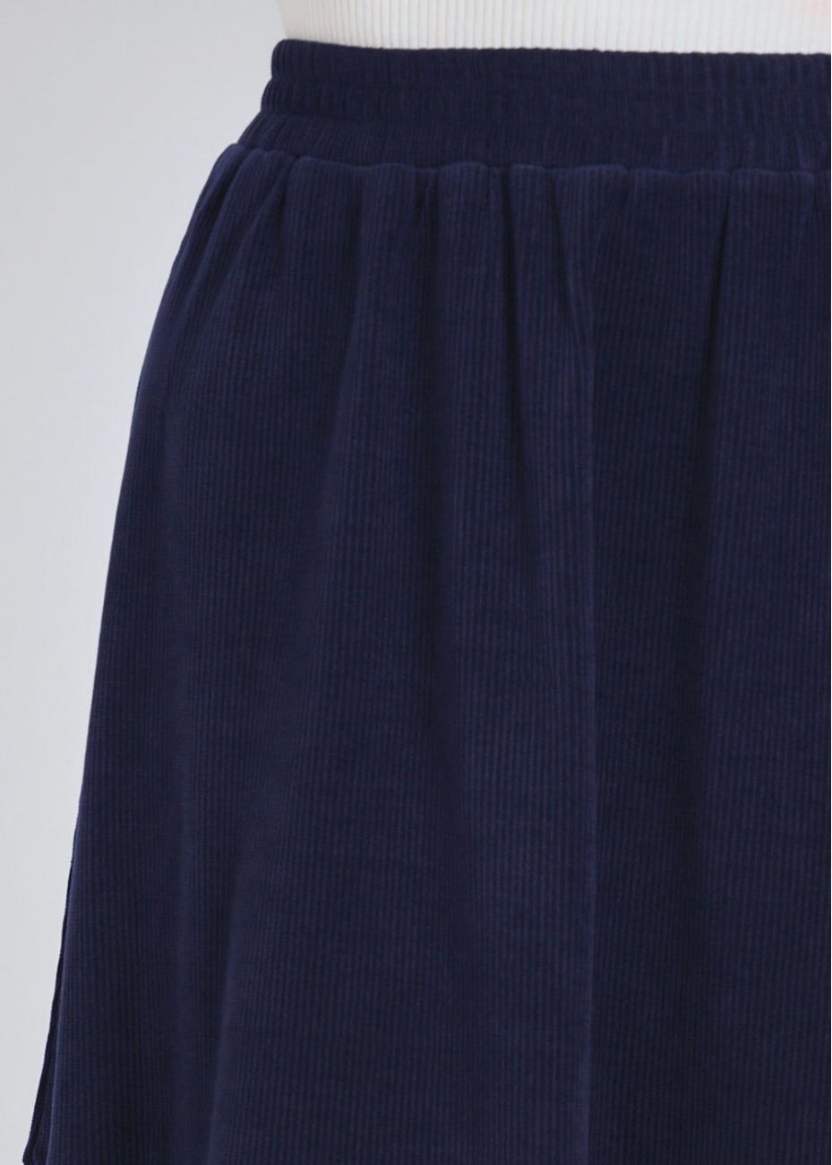 Navy Harmony: Dual Design Midi Skirt
