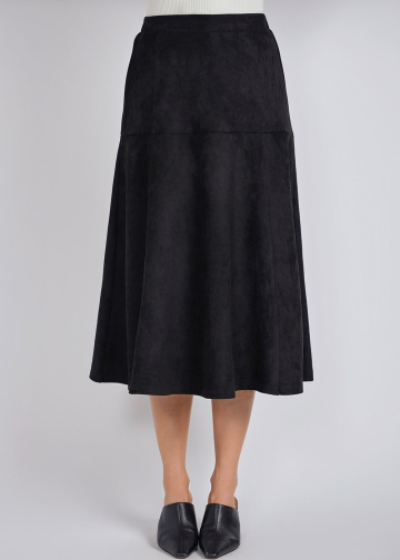 Simple Sophistication Black Suede Skirt
