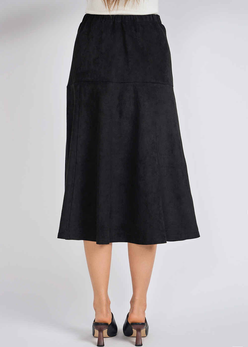 Simple Sophistication Black Suede Skirt