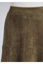 Olive Enchantment: Suede Midi Skirt