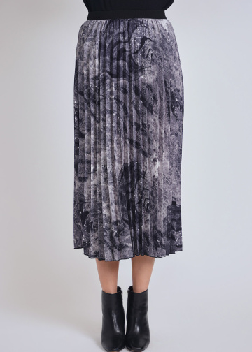 Creative Expression Grey Midi Skirt