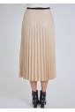 Refined Radiance Beige Pleated Midi Skirt