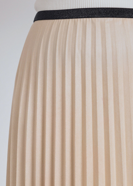 Refined Radiance Beige Pleated Midi Skirt