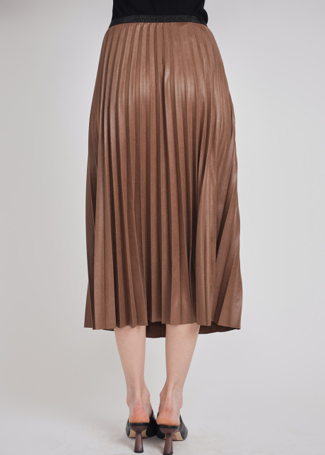 Graceful Glimmer Brown Pleated Skirt