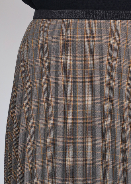 Vintage Vibes Brown Pleated Plaid Midi Skirt