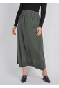 Comfortable Classic Green Skirt with Black Stitch