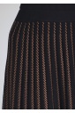 Rib Knit Midi Skirt: Subtle Camel Details