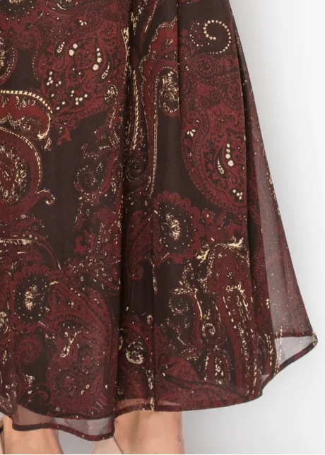 Paisley Chiffon Ankle Length Dress