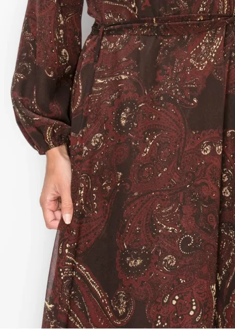 Paisley Chiffon Ankle Length Dress