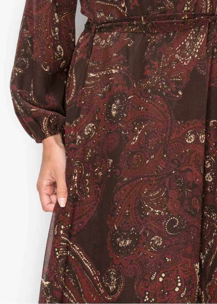 Paisley Chiffon Ankle Length Dress