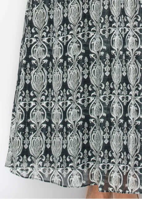 Long Sleeve Printed Chiffon Dress
