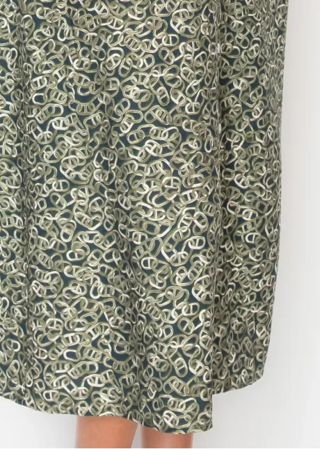 Olive Chain Link Ankle Length Dress