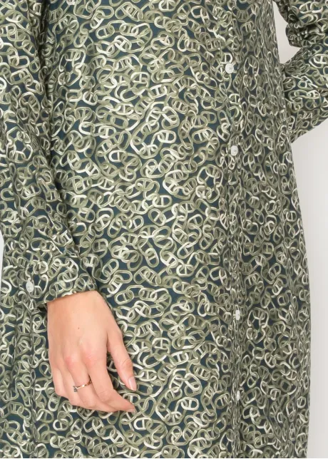 Olive Chain Link Ankle Length Dress