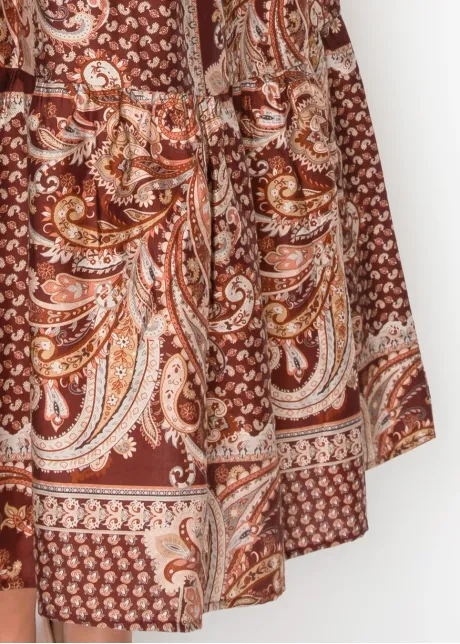 Burgundy Paisley Shirt Dress